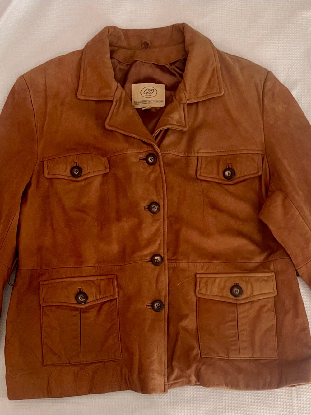 Vintage Georgetown Leather Design 100% genuine leather safari/field jacket